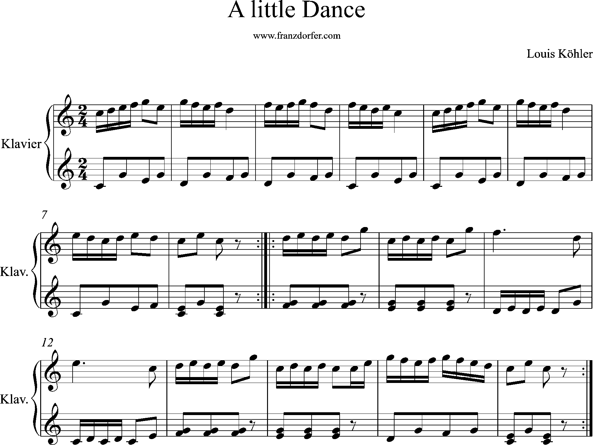 klaviernoten, Köhler op. 300